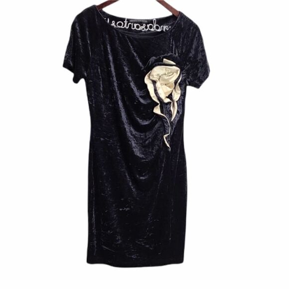 Didier Parakian Velvet Midi Floral‎ Cocktail Party Dress 10 - Picture 1 of 6